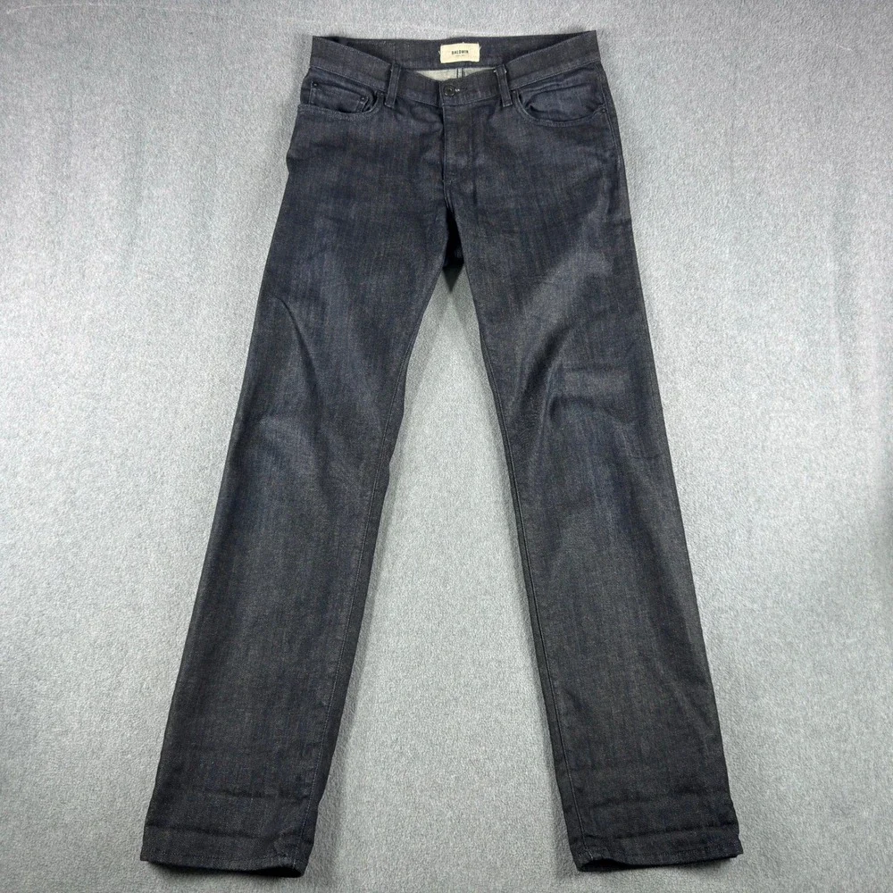 Baldwin Kansas City Brennan Modern Straight Jeans Men's 34 Dark Wash Denim USA